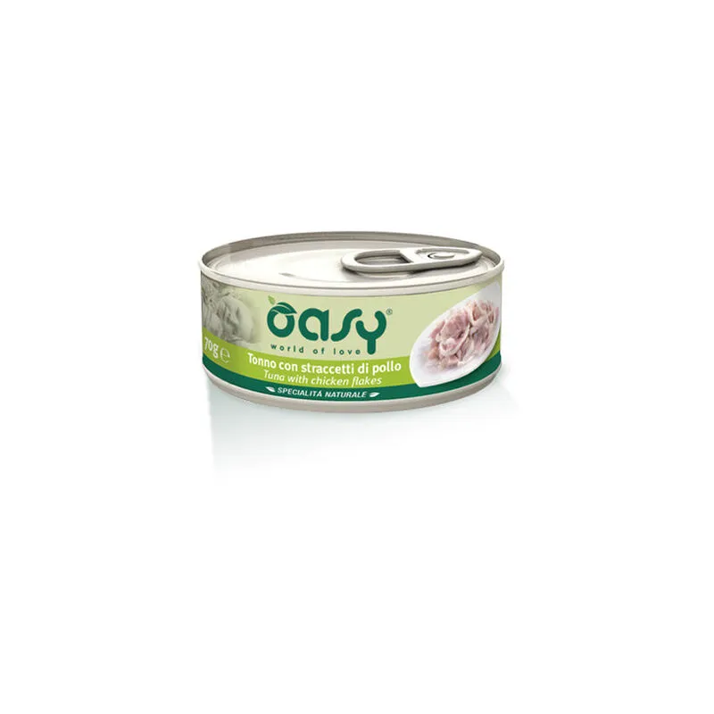 Umido Gatto tonno con straccetti di pollo Lattina 150 gr - Oasy