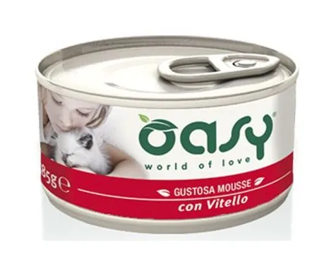 Oasy - Natural Mousse per Gatto da 85 gr Vitello