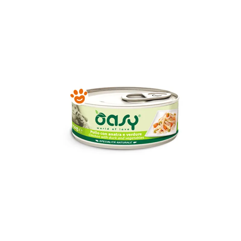 Oasy - Dog Specialità Naturali Pollo con Anatra e Verdure - Lattina Da 150 Gr