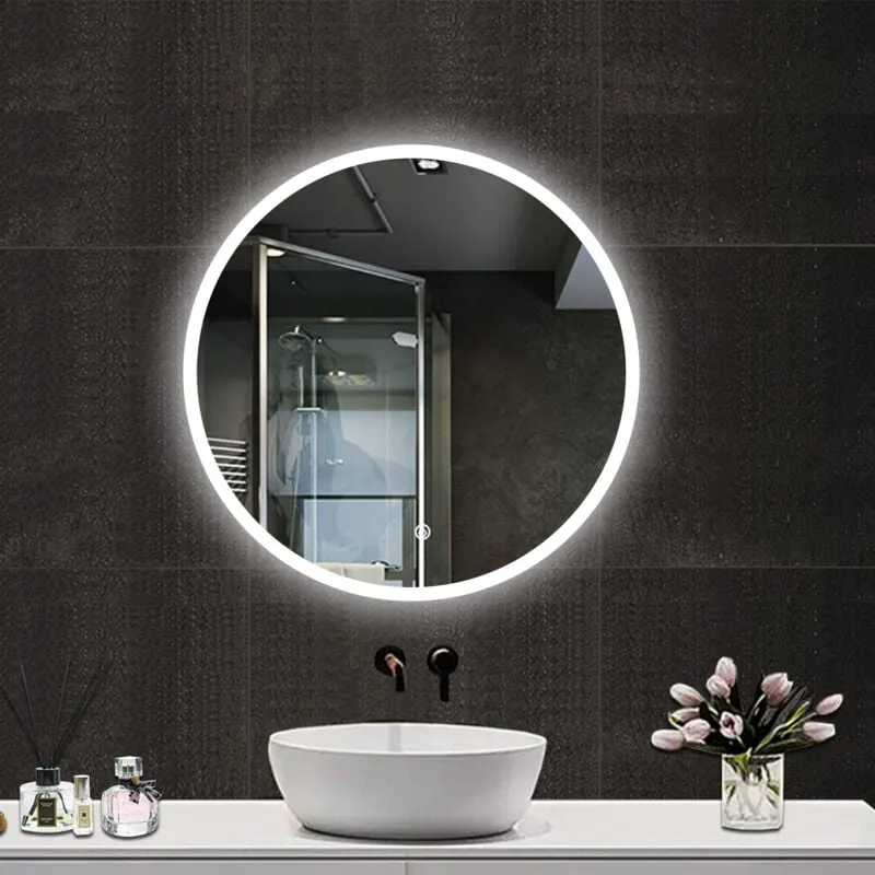 Ocean 70x70cm Specchio da bagno rotondo a led, antiappannamento, dimmerabile all'infinito