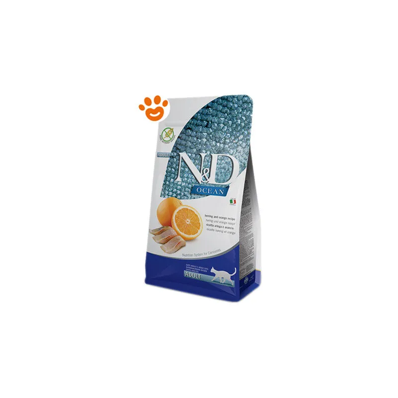  - Cat nd Ocean Prime Grain Free Adult Aringa e Arancia - Sacco Da 5 Kg