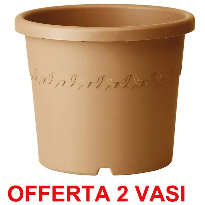 Offerta 2 Vaso Algarve Cilindro Wheels 40cm Terra 