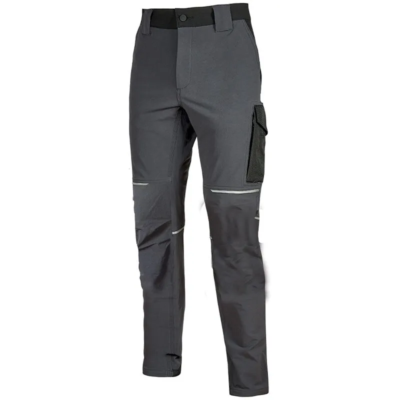  - Upower world pantalone da lavoro multitasca modello slim super resistente comodo asphalt grey taglia m