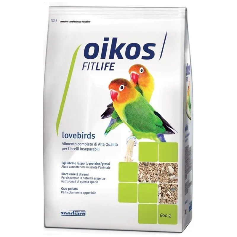 Oikos - Fitlife Lovebirds per Uccelli Inseparabili da 600 gr