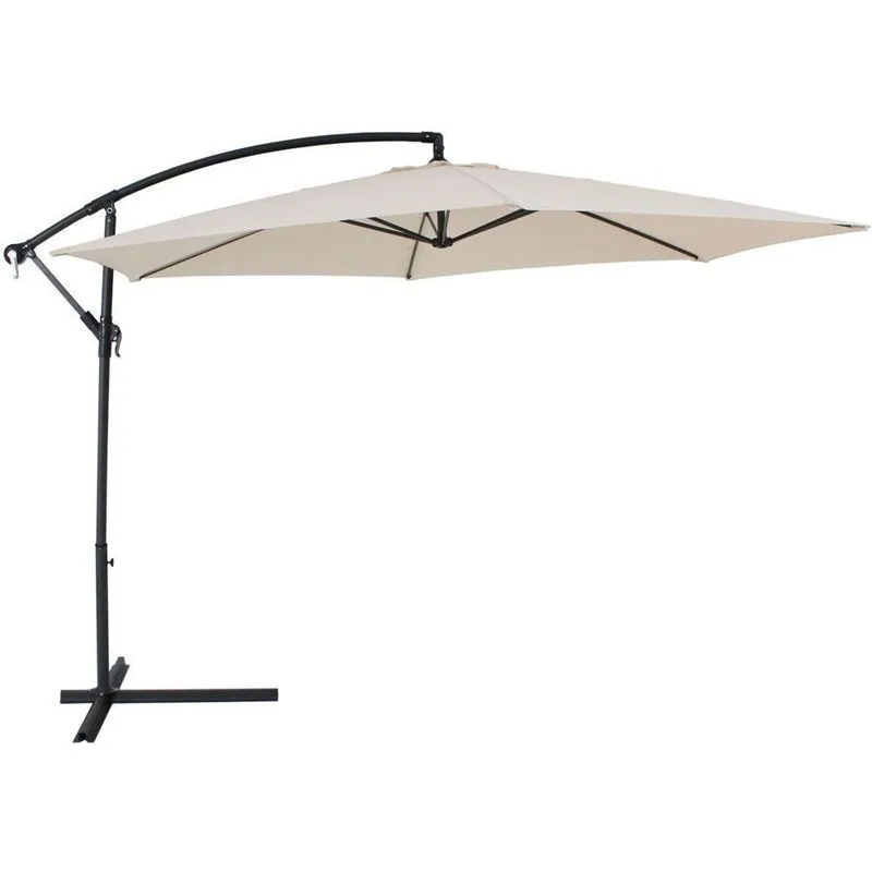 Ombrellone da giardino decentrato 3X3 orientabile parasole beige esterno bar