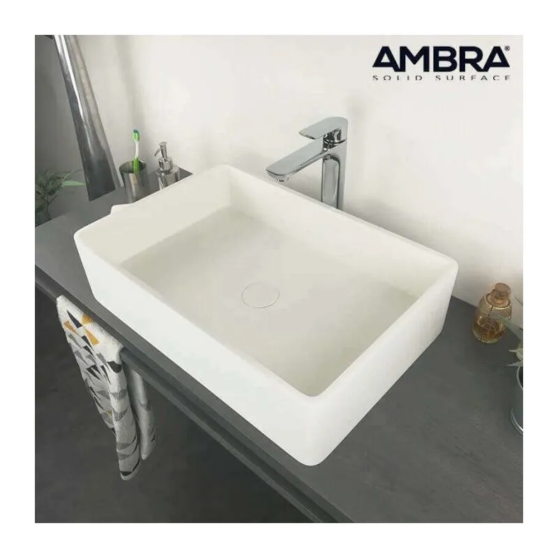 Ambra - opio - lavabo rettangolare da appoggio - Lavabo