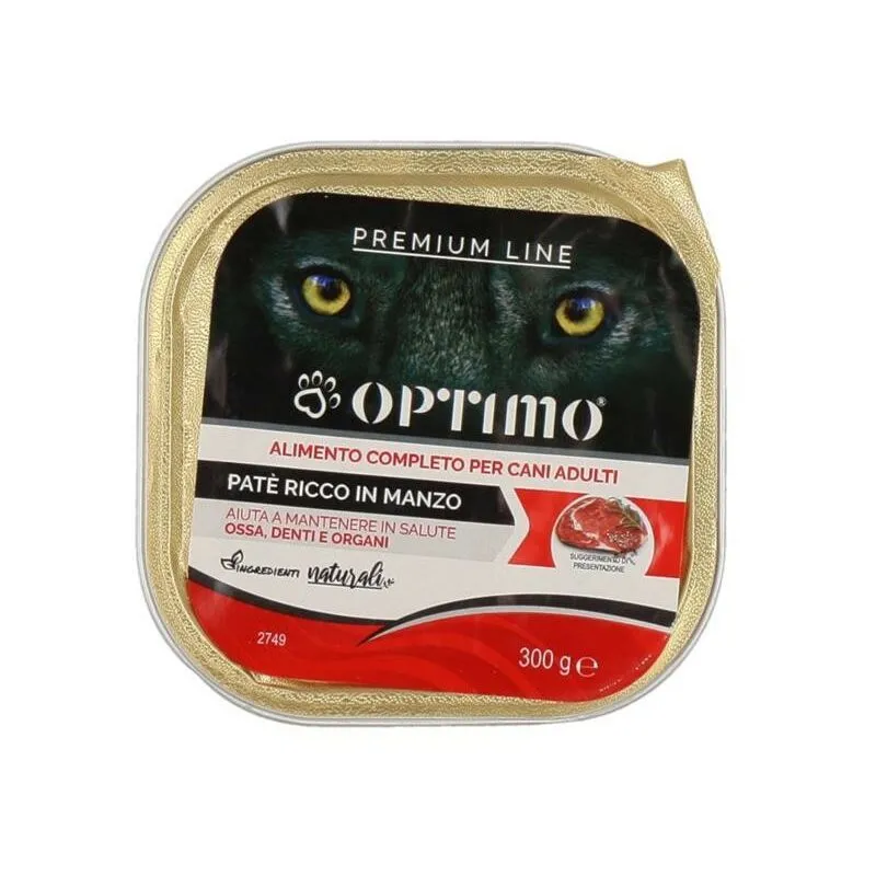 Optimo - patè per cane in confezione da 300 gr gusto manzo