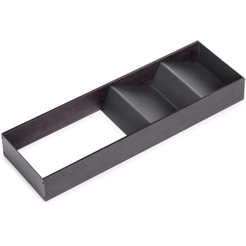 Emuca - Organizzatore inclinato per cassetto Orderbox, 150x470 mm, Acciaio e Legno, Grigio antracite