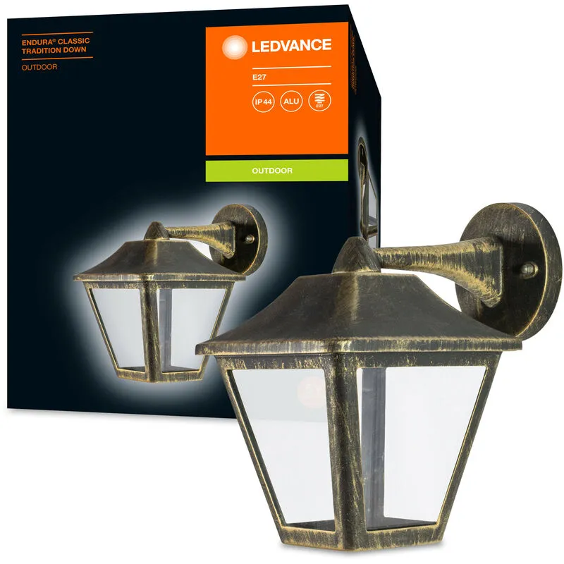 Lampada da parete e soffitto a led Ledvance apparecchio per applicazioni esterne, presa E27, Endura Classic Trad Down