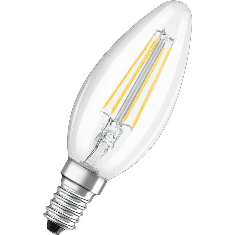 OSRAM Lampada LED dimmerabile Superstar con resa cromatica particolarmente elevata (CRI90), E14-base Ottica del filamento ,Bianco freddo (4000K), 470