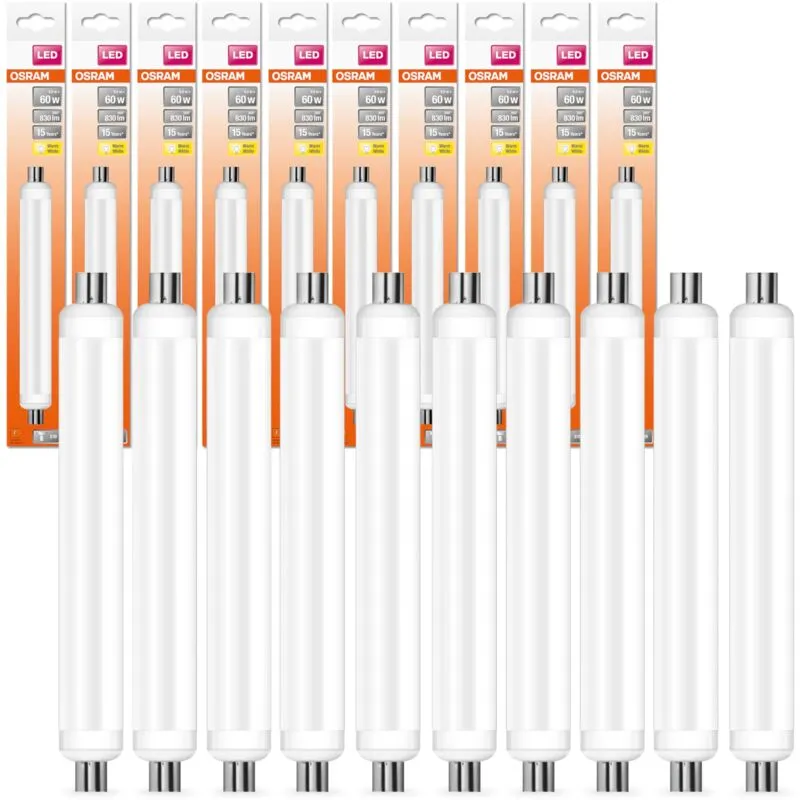  - Lampada led special S19 fr 60, tubolare, 9W, 830lm, 2700K, luce bianca calda, basso consumo energetico, lunga durata, alternativa led alle