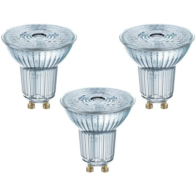 Set 3 Lampadine led PAR16 GU10 In Vetro Con Riflettore 2700K Warm White - 