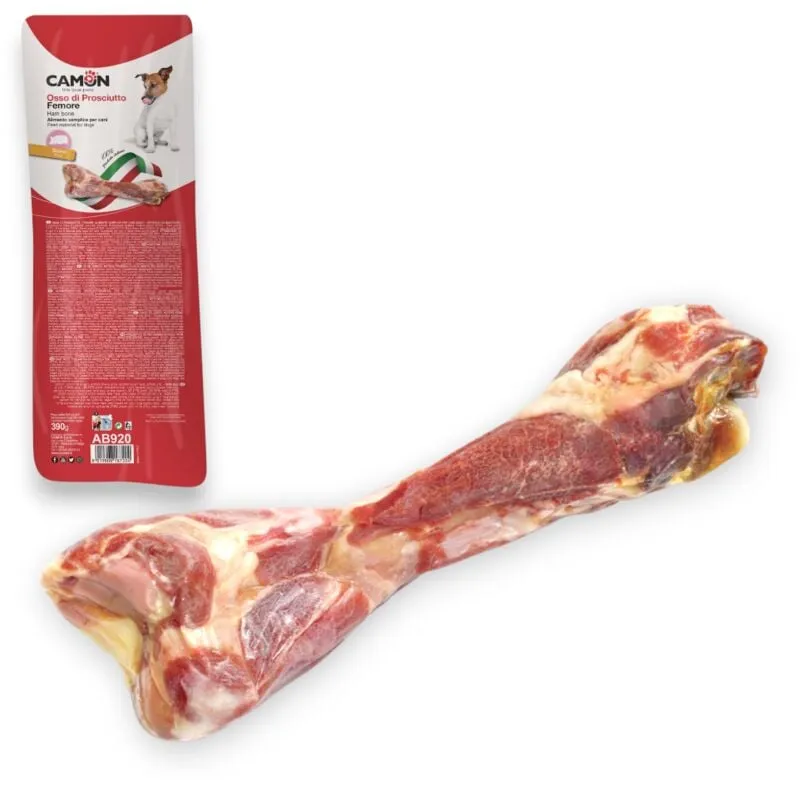 Camon - Osso di prosciutto essiccato per masticazione cani adulti 100% naturale Prosciutto fibula 90 gr