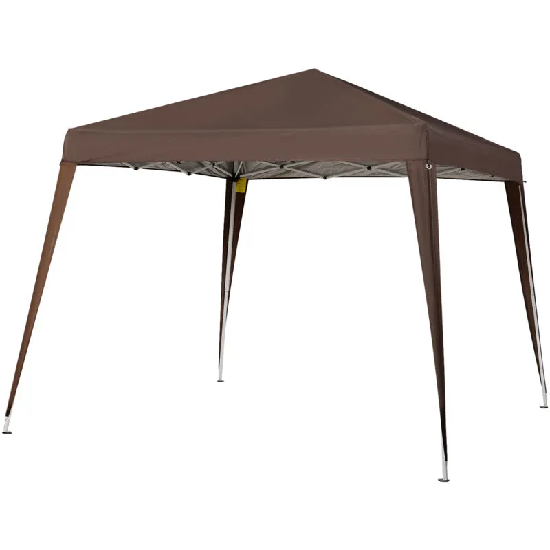 Gazebo Pieghevole da Giardino 2.4x2.4m Acciaio e Poliestere Caffè - 