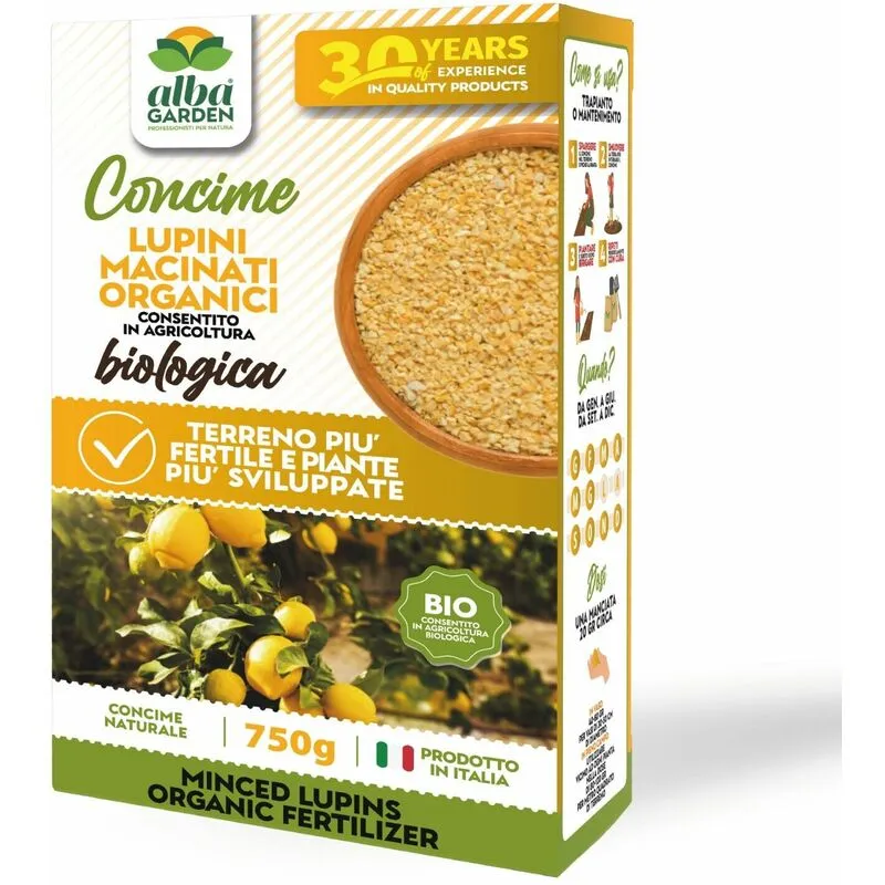 Lupini Macinati per Limoni Agrumi e Acidofile Concime Biologico Fertilizzante Piante x 750 g