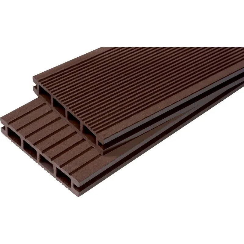 Pack 1 m² Pannello per terrazza in composito doppio - Cioccolato, l: 360 cm, l: 14 cm, e: 25 mm