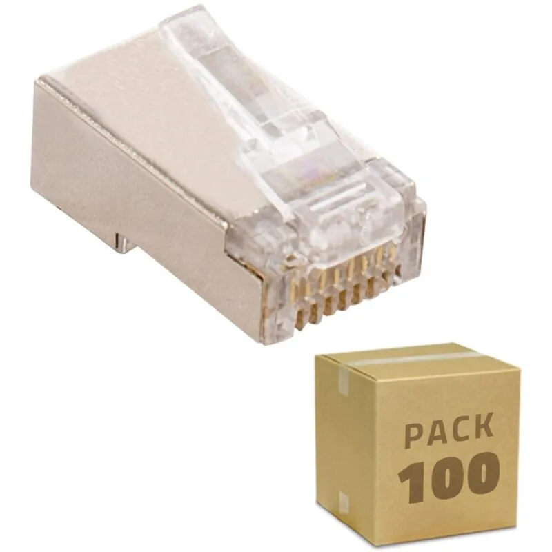 Efectoled - Pack 100 Unità RJ45 ftp Blindato Trasparente