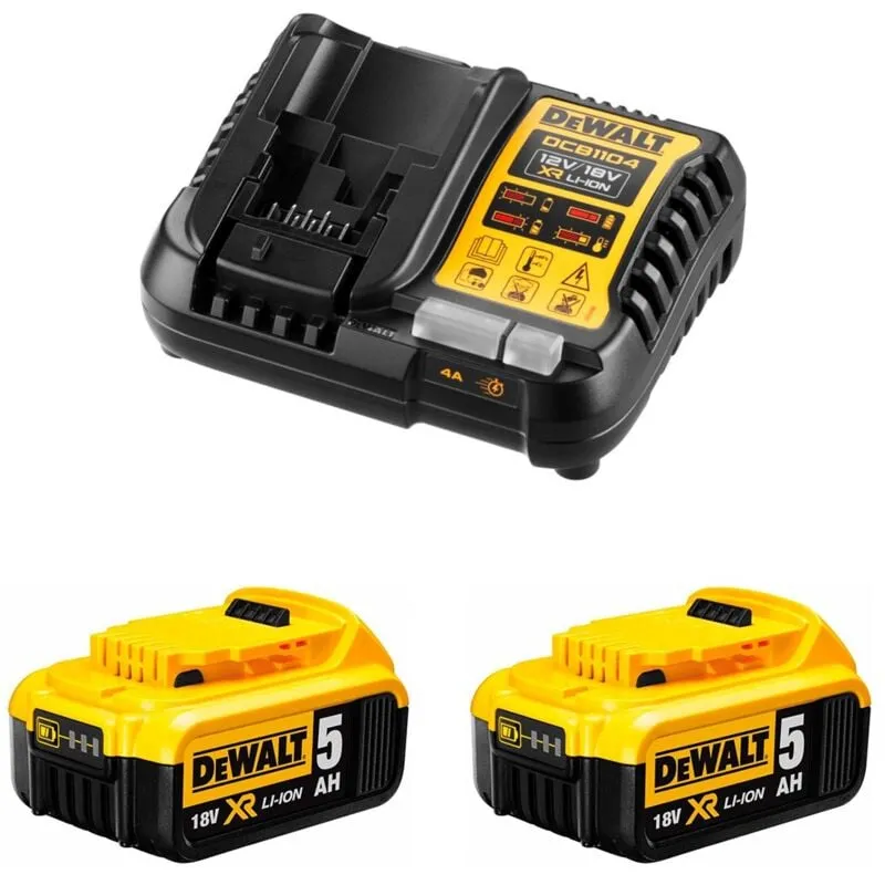 Power Set DeWALT DCB1104P2 (2 x 5,0 Ah + DCB1104)