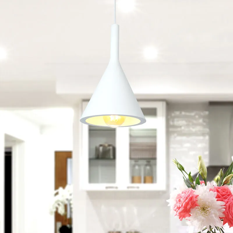 Lampada a sospensione a , E27, per soggiorno, sala da pranzo, cucina, regolabile in altezza Plâtre blanc, Senza illuminante - Paco Home