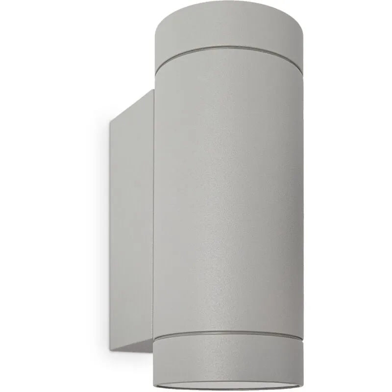 Lampada Da Parete Esterni Giardino Lampada a Parete IP54 3000K Argento Grigio, Tipo 1 - 2x GU10 - Paco Home