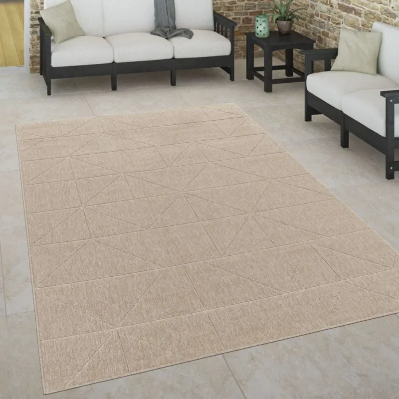 Per interni ed esterni, per terrazza e balcone, anti-intemperie, scandinavo 160x230 cm, Beige 4 - Paco Home