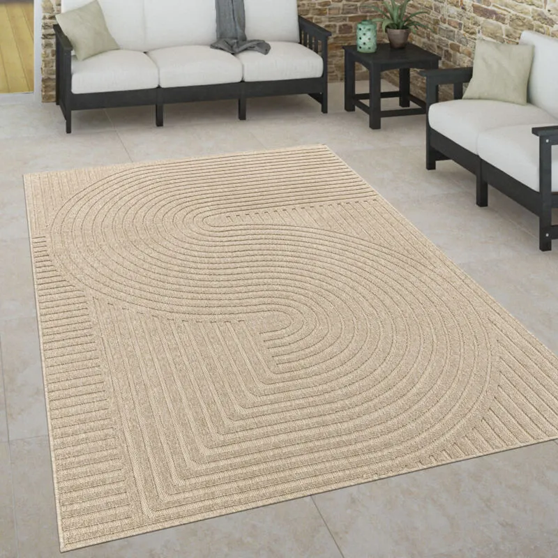 Per interni ed esterni, per terrazza e balcone, anti-intemperie, scandinavo 80x150 cm, Beige 3 - Paco Home