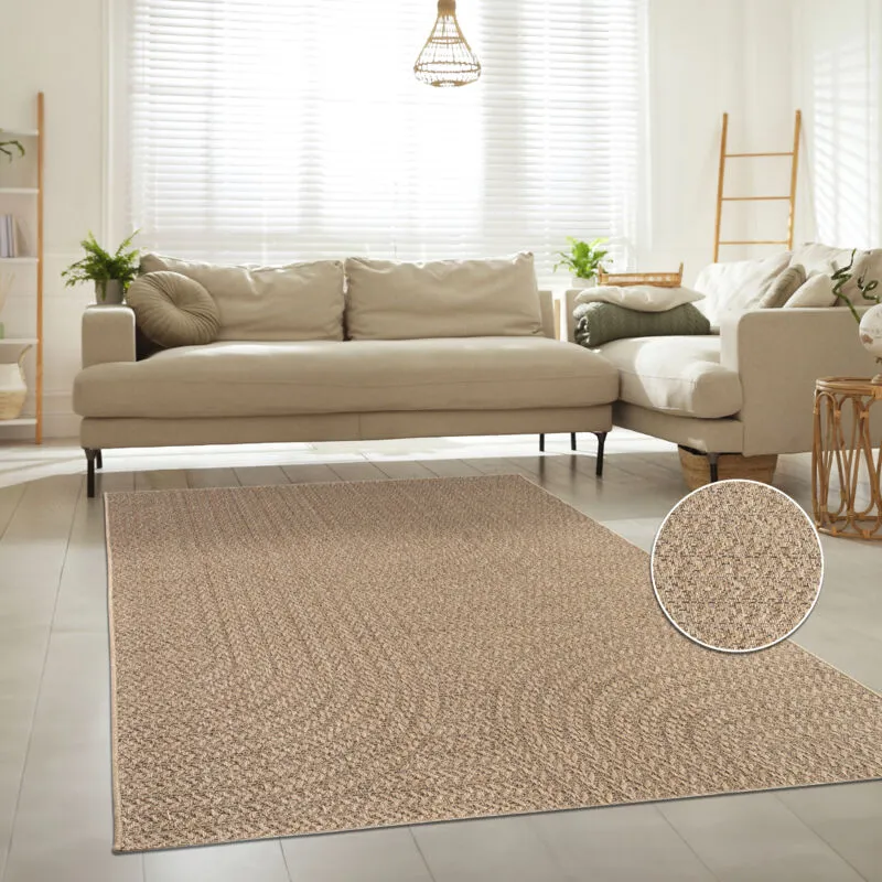 Paco Home - Per interni ed esterni, per terrazza e balcone, anti-intemperie, tinta unita 160x230 cm, Beige 5