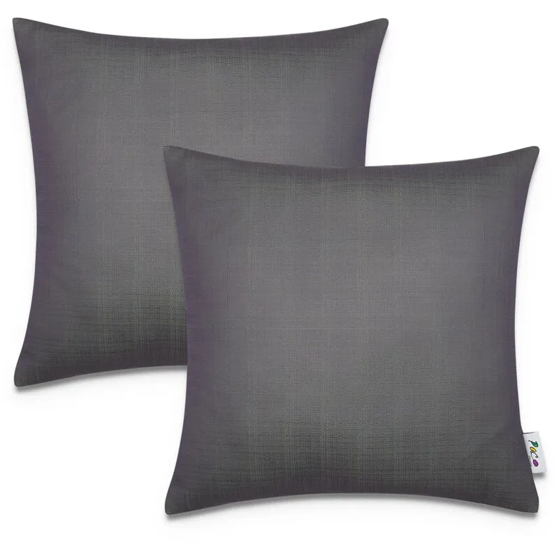 Set 2 Fodere Cuscino 45x45 Copricuscino Righe Per Interni Ed Esterni Deco Antracite, 2pcs-Set - Paco Home