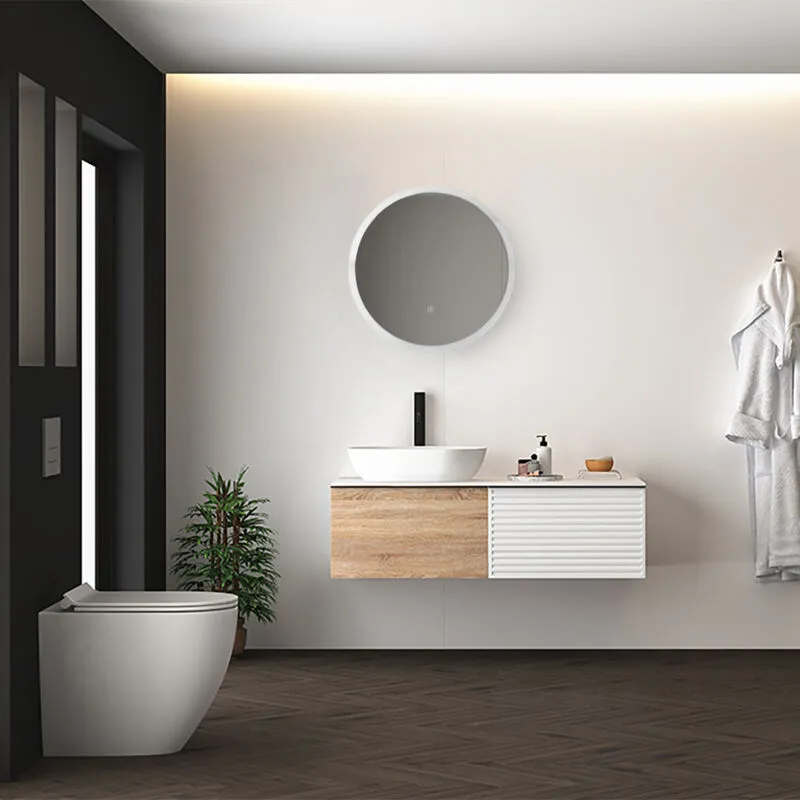 Paco Home Specchio Specchio Per Trucco Con Luce Bagno Illuminazione Indiretta Tipo 7, Rotondo (∅50 cm)