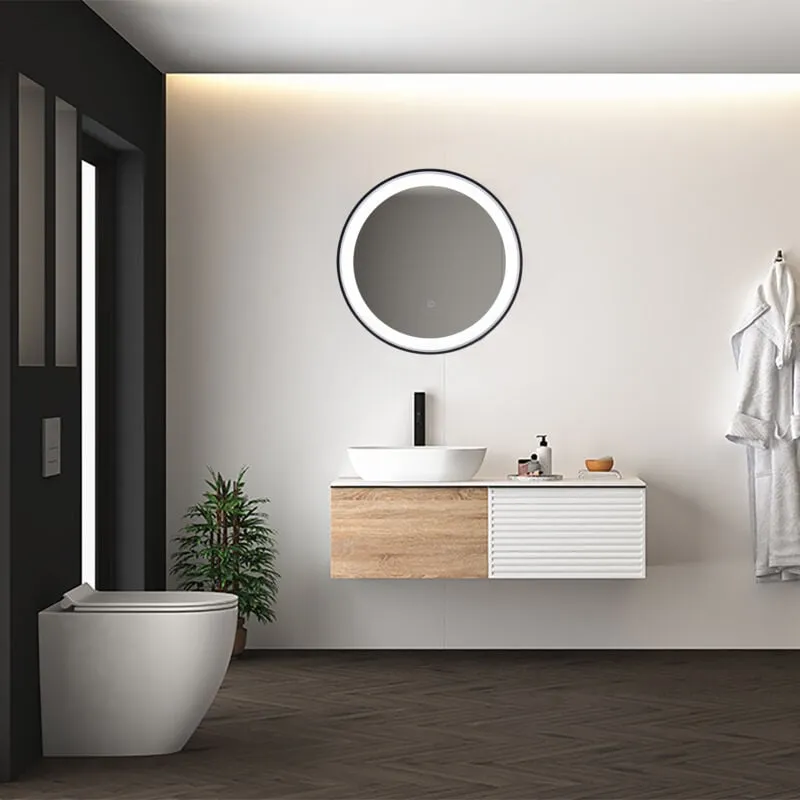 Specchio Specchio Per Trucco Con Luce Bagno Illuminazione Indiretta Rotondo (∅50 cm), Tipo 4 - Paco Home