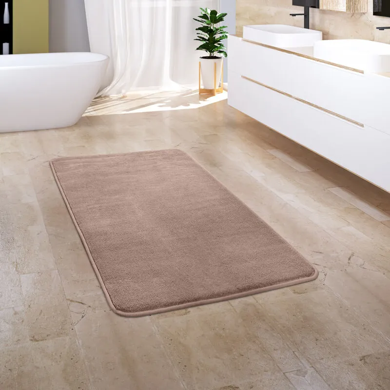 Tappeto Bagno Tappetino Da Bagno Zerbino Morbido Memory Foam 3D 50x80 cm, Beige 2 - Paco Home