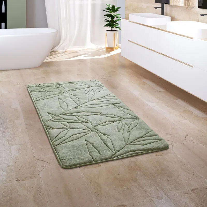 Tappeto Bagno Tappetino Da Bagno Zerbino Morbido Memory Foam 3D Verde, 65x120 cm (de) - Paco Home