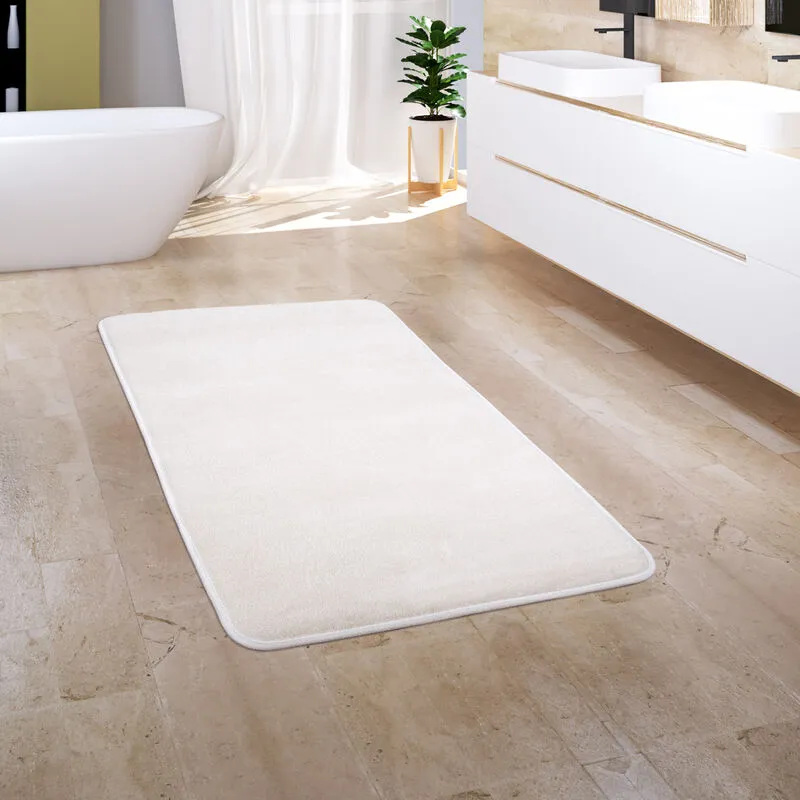 Tappeto Bagno Tappetino Da Bagno Zerbino Morbido Memory Foam 3D 50x80 cm, Crema 3 - Paco Home