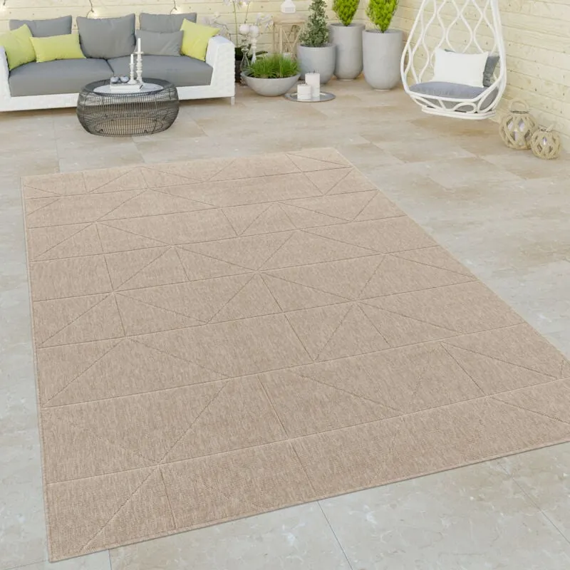 Tappeto Cucina Da Esterno Salotto Moderno Balcone Terrazo Astratto Beige 200x290 cm - Paco Home