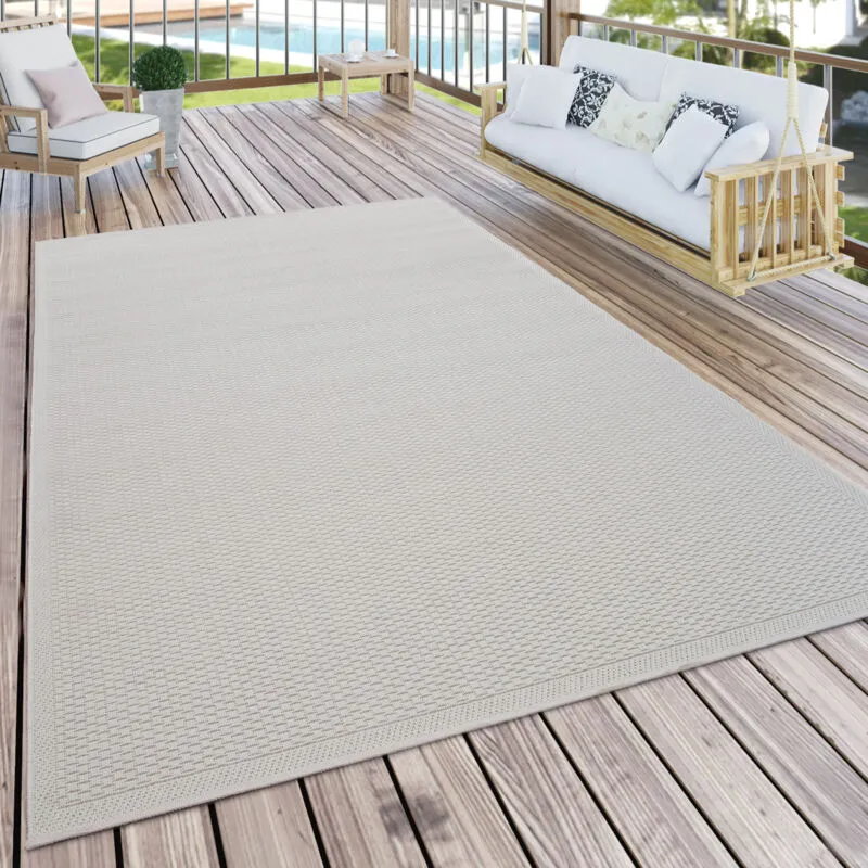 Tappeto da esterni per terrazza e balcone, da cucina, tinta unita, crema-beige 200x280 cm - Paco Home