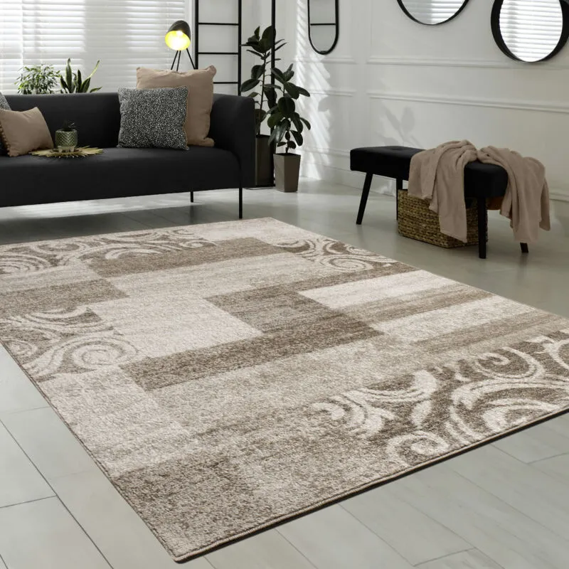 Paco Home - Tappeto Di Design Per Salotto Arredamento Interno Tappeto Mélange Beige Marrone 160x220 cm