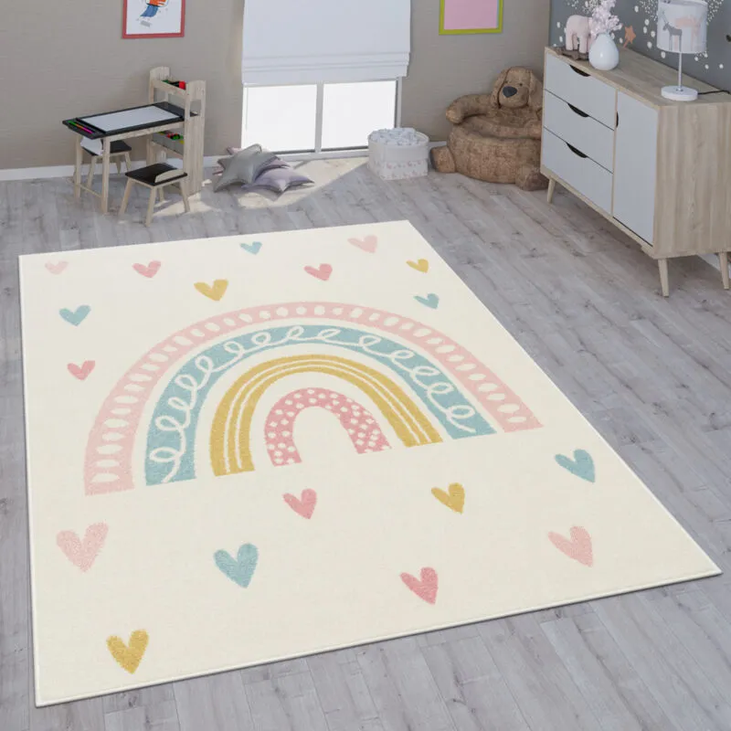 Tappeto per bambini cameretta bambine bambini diversi motivi e dimensioni 240x340 cm, Crema 4 - Paco Home