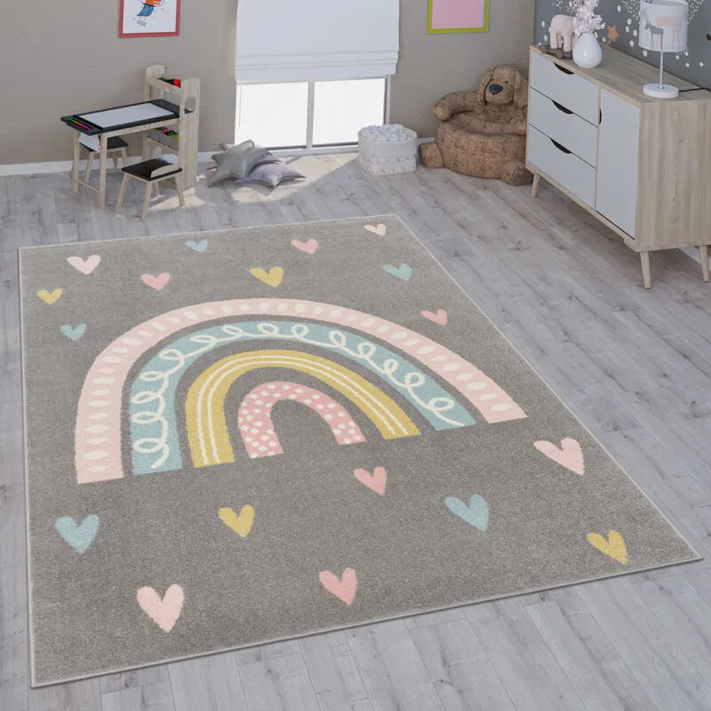 Tappeto per bambini cameretta bambine bambini diversi motivi e dimensioni 240x340 cm, Grigio 3 - Paco Home