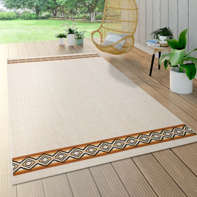 Tappeto per esterni, per il balcone e la terrazza, geometrico, moderno, beige 200x290 cm - Paco Home