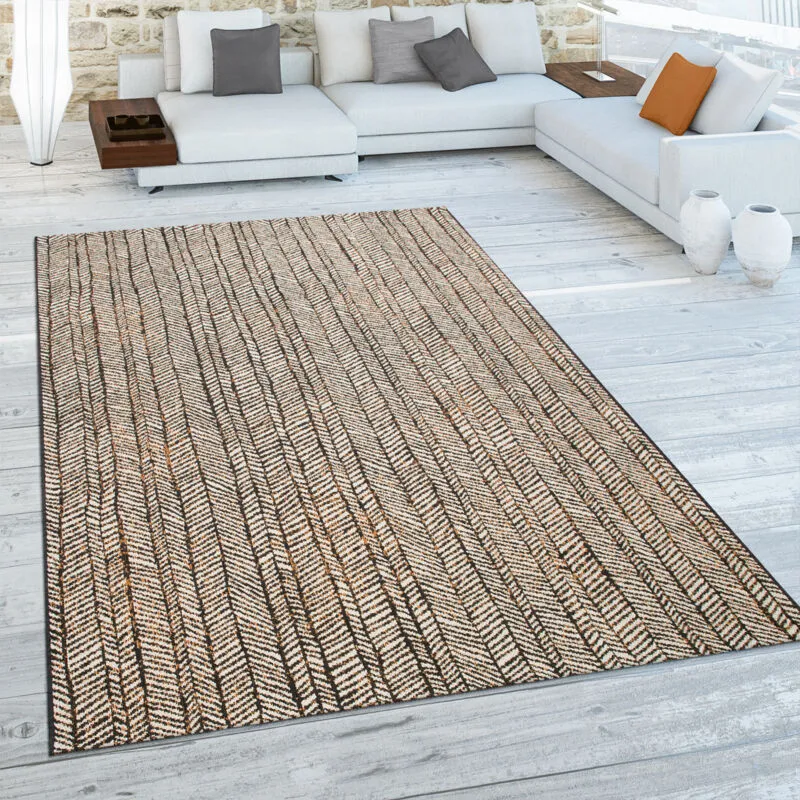 Tappeto per esterni, per la terrazza e il balcone, con motivo geometrico, moderno, in marrone 160x230 cm - Paco Home