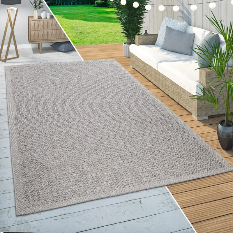 Tappeto Per Esterno Da Balcone Terrazza Tappeto Cucina a Onde Moderno Beige 120x160 cm - Paco Home