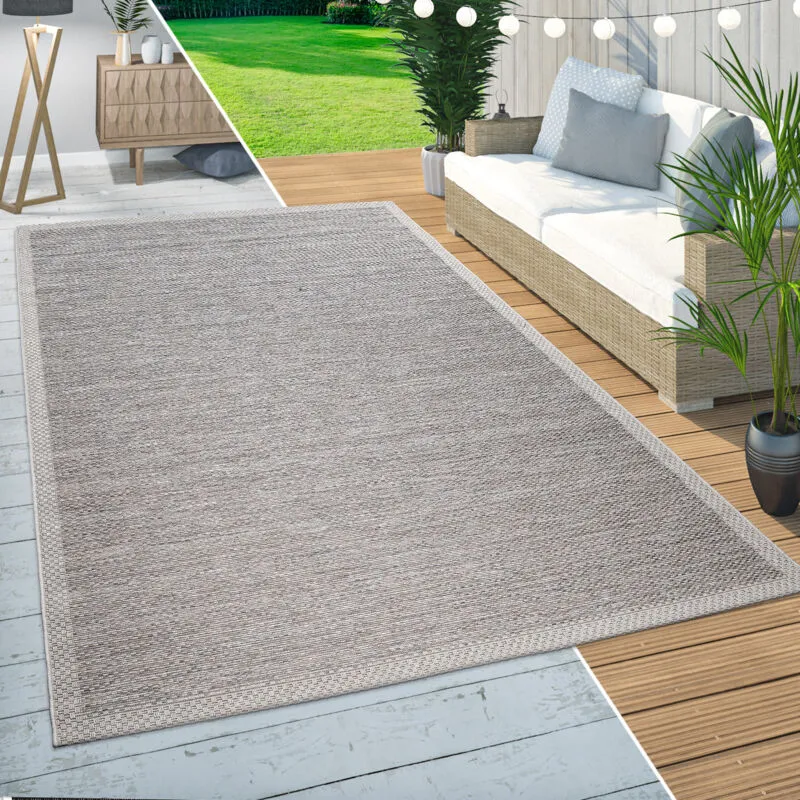 Tappeto Per Esterno Da Balcone Terrazza Tappeto Cucina Moderno a Onde Beige ø 200 cm tondo - Paco Home