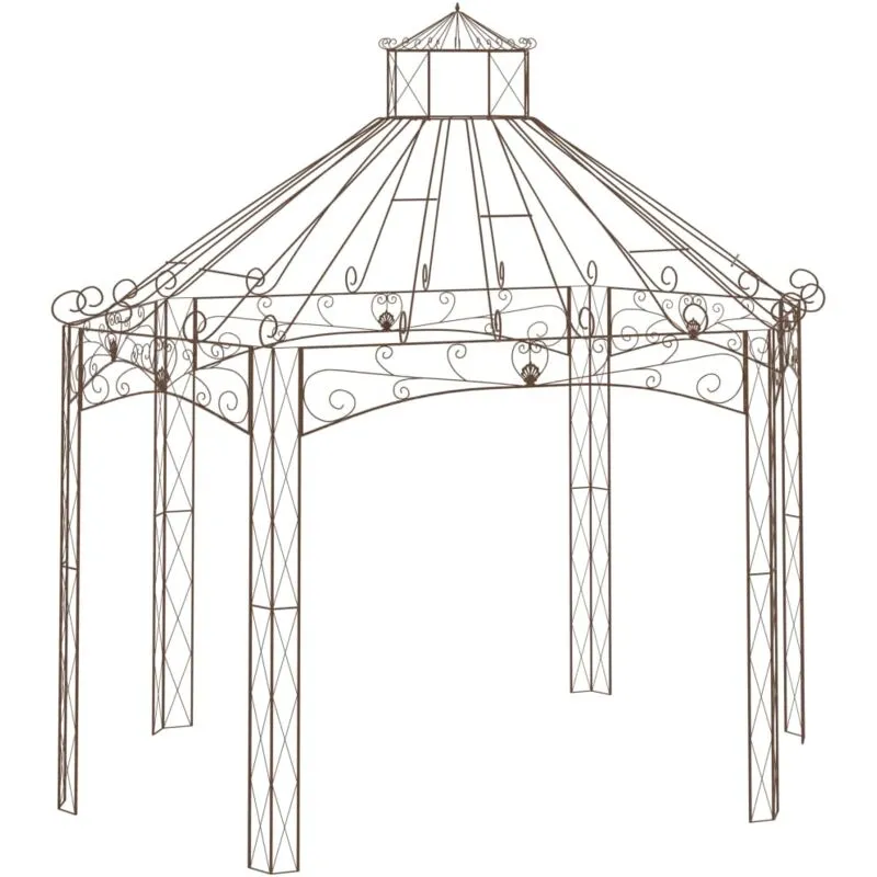 Padiglione da Giardino Marrone Anticato 400x258x378 cm in Ferro