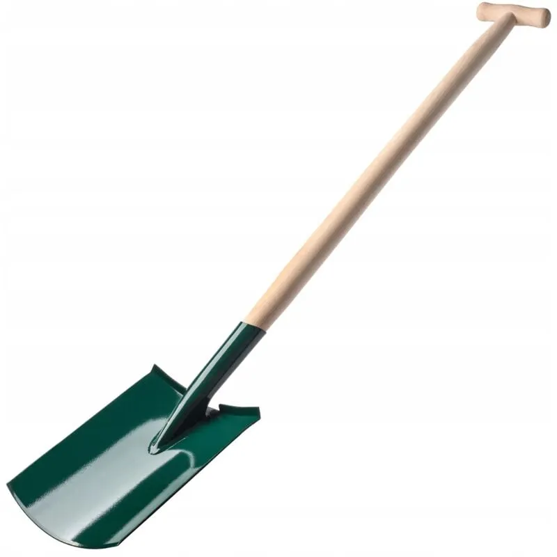 Kadax - Pala Pala da giardino dritta in metallo con manico in legno 117 cm