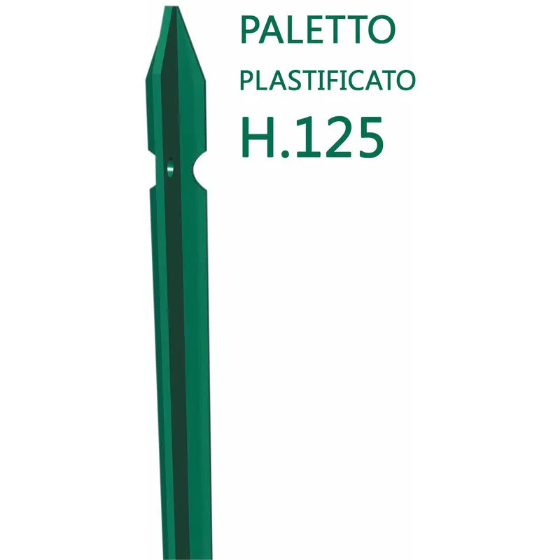Nextradeitalia - paletto a t altezza 125 cm sezione mm 30X30X3 plastificato palo verde da giardino recinzione in ferro