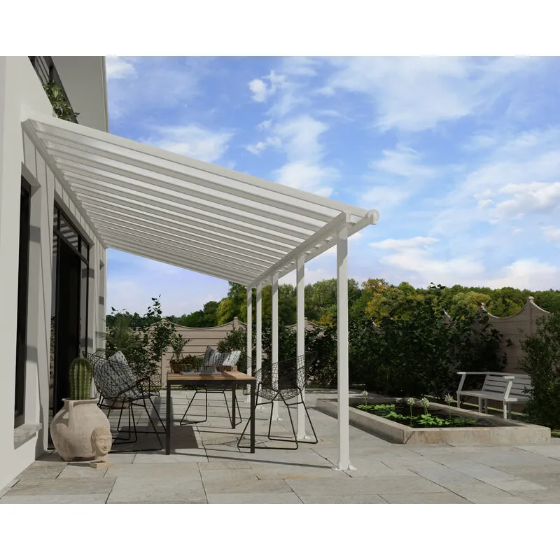 Canopia Olympia Pergola Addossata in Alluminio 3X8.6 m Bianco