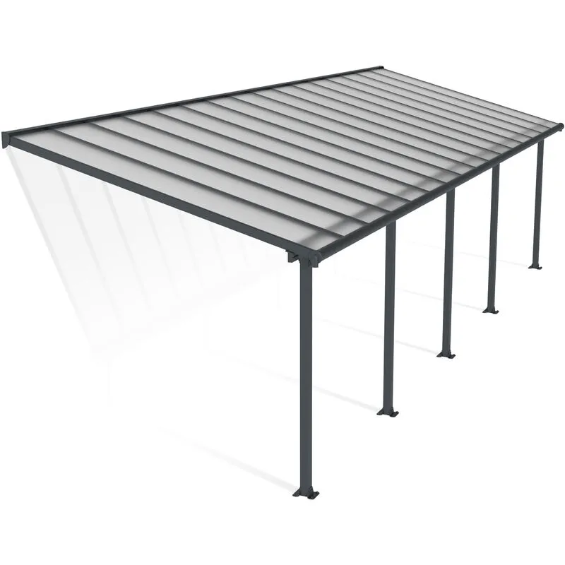 Canopia Olympia Pergola Addossata in Alluminio 3X9.8 m Grigio