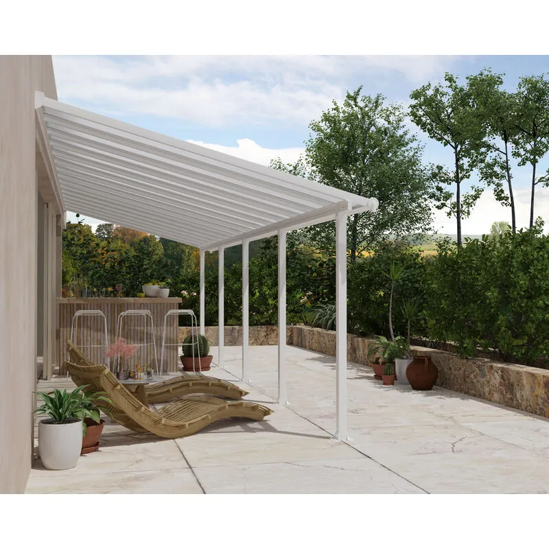 Canopia Olympia Pergola Addossata in Alluminio 3X9.2 m Bianco