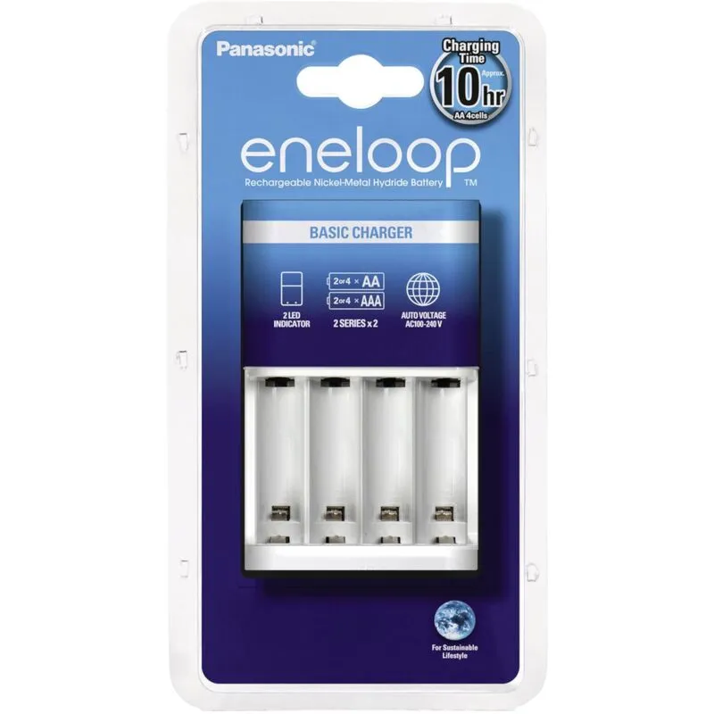 Panasonic Eneloop - Caricabatterie per batterie Ni-Mh per 4 aa, 4 aaa bq CC51