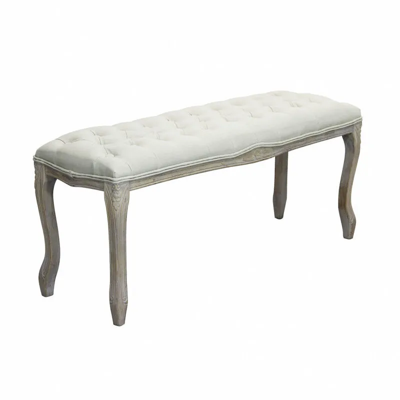 Giordanoshop - Panca Misty in Tessuto 110x36x47 h cm in Legno Beige